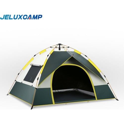 Camping Automatic Tent 3-4 Person Family Tent With Top Rainfly Windproof Waterproof Awning UV for Camping Hiking Mountaineering