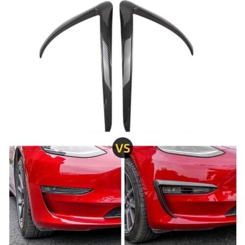 For Model 3 Tesla Front Blade Trim For Tesla Model 3 2021 Accessories ABS Carbon Fiber Car Accessories For Tesla Model Three