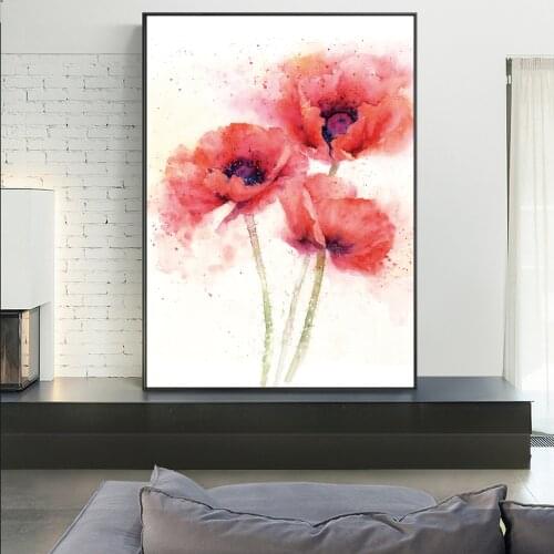 Poppy Flower Canvas Art Paintings On The Wall Abstract Red Flowers Pop Art Posters And Prints Cuadros Pictures For Living Room