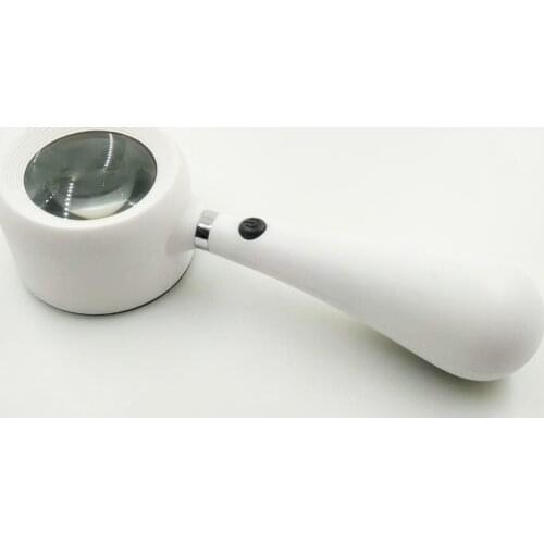 Portable Exquisite Handheld Magnifying Glass 60x35mm Magnifying Glass with Lamp 5 Times Acrylic Magnifying Glass