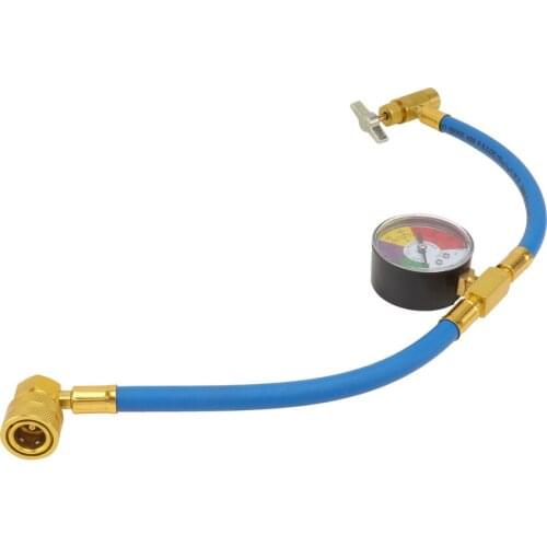 R134A Air Conditioning Refrigerant Charging Hose with Gauge for Car (1/2 Thread for American and Europe)