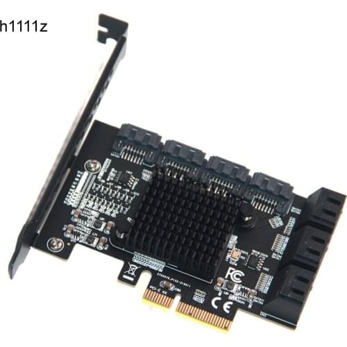 Chia Mining Riser 10 Port PCIE SATA Card PCI Express SATA Controller PCIE to SATA3 Expansion Card PCI E X4 SATA 3 6Gbps ASM1166