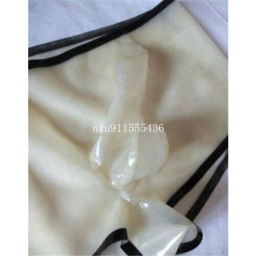 Sexy Male Latex Underwear Boxer Shorts Briefs Handmade Men Short Pants with Penis Sheath for Men