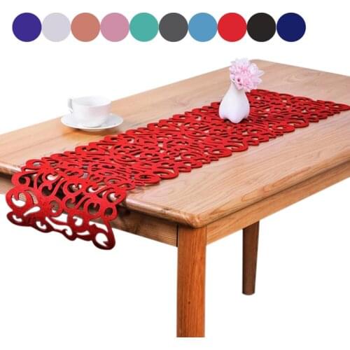 Felt Table Runner Hollow Out Table Runners Foldable Kitchen Desk Flag Wedding Party Living Room Decor 1/2pcs Camino De Mesa