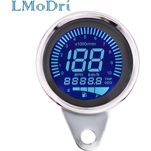 LMoDri Universal Multi-function Modified Motorcycle Instrument Digital Backlight Motorbike Car Fuel Oil Gauge Meter Speedometer