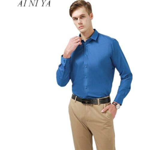 High quality men’s dress long sleeve shirts suitable for male business casual shirts wedding banquet men formal shirts plus size