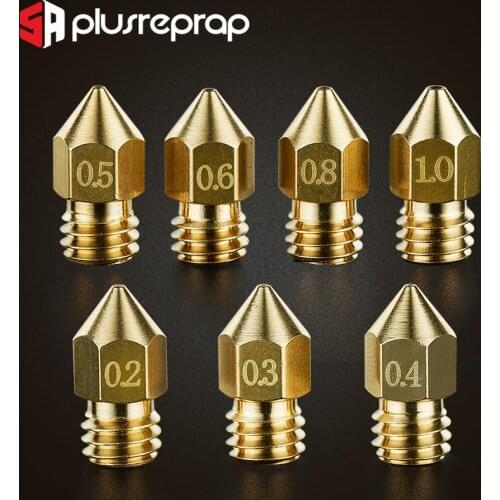 High Quality MK8 Brass Nozzle Head Printer Extruder 0.2MM 0.3MM 0.4MM 0.5MM Nozzle For For 1.75MM MK8 / Ender-3 CR10 3D Printer