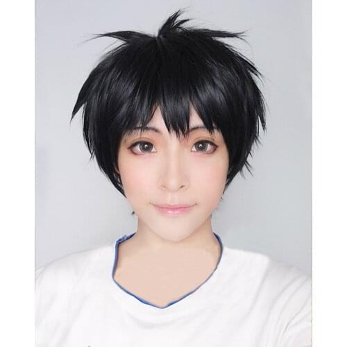 YURI!!! on ICE / Yuri On Ice Katsuki Yuuri Short Straight Heat Resistant Cosplay Costume Wig + Track + Cap