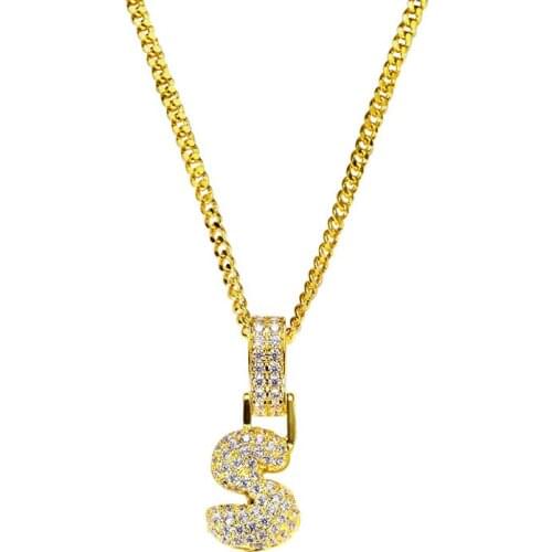 Custom Bubble Letter Necklace Personalized HipHop Initial Pendant Rock Party Women Gift Mens Fashion Jewelry Dancer Accessory