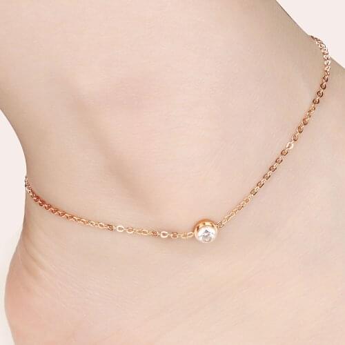 FATE LOVE Brand Summer Girls Ladies Anklets for Women Beach Ankle Chain Bracelet in Rose Gold Color Fashion Jewelry