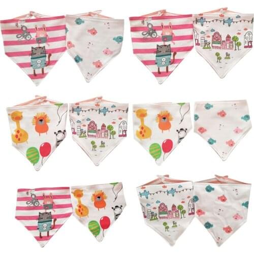 1/2pcs New Baby Bibs 100% Cotton Set Triangle Scarf Burp Cloth Bandana Bibs Newborn Baby Boy Infant Girl Toddler Feeding Bibs