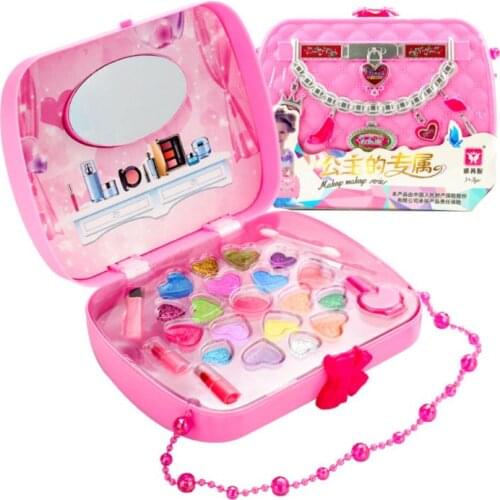 1Set Children Pretend Makeup Game Toys Hair Dryer Lipstick Girl Play House Makeup Handbag Toy Simulation Drama Props Kids Gifts