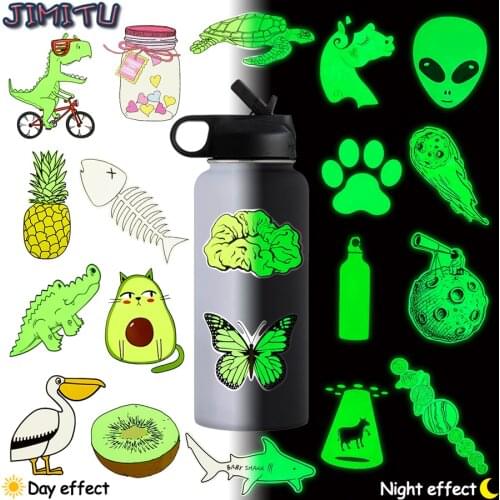 10/20PCS Glow in the Dark Stickers for Kids Toys Funny Cute Luminous Sticker Neon Laptop Skateboard Guitar Bike Party Room Decor