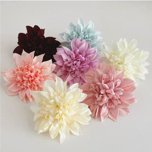 10pcs 10cm Large Dahlia Artificial Flower Heads Birthday Party Fake Flowers DIY Bride Bouquet Garland Wedding Car Decoration
