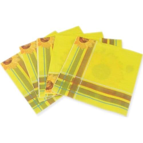 100pcs Sunflower Yellow Color Paper Napkins Set Summer Holiday Fiestar Ins Hot Sell Tissue Birthday Party Disposable Paper Towel