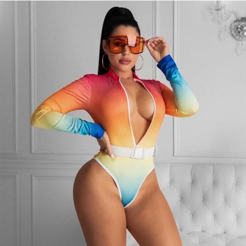 2021 new one-piece swimsuit women Gradient color belt Swimwear Push Up Biquinis Summer Beach Bathing Suit Swim Wear Female