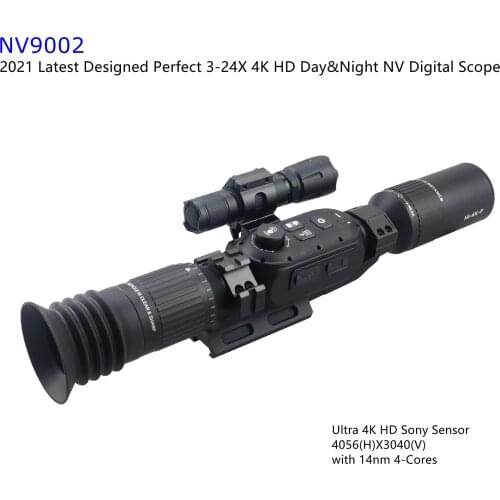 3-24X Sony 4K Digital Night Vision Scope WiFi iOS & Android with 10W 850nm Infrared Flashlight