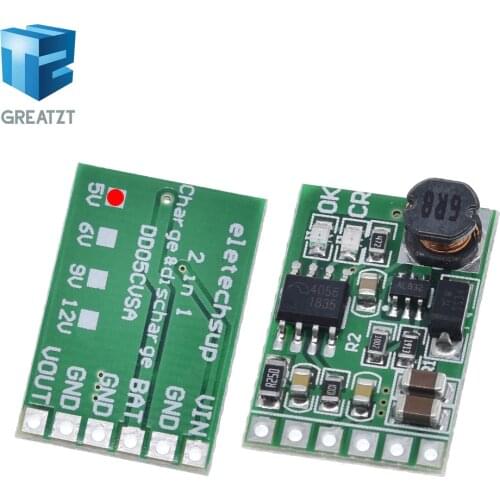 3.7V 4.2V Charger & 5V 6V 9V 12V Discharger Board DC DC Converter Boost Module for diy UPS mobile power 18650 lithium battery
