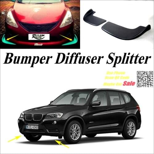 Car Splitter Diffuser Bumper Canard Lip For BMW X3 E83 F25 Tuning Body Kit / Car Front Deflector Flap Fin Chin Reduce Body