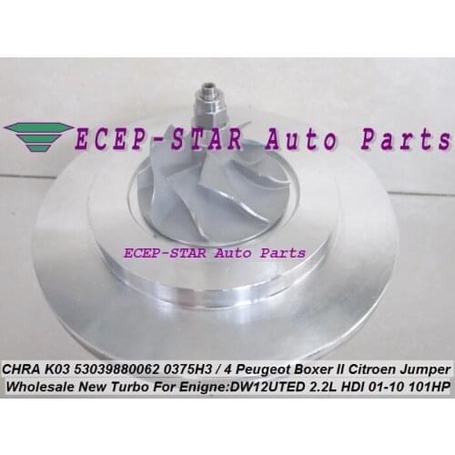 Free Ship Turbo Cartridge CHRA K03 62 53039880062 53039700062 For Peugeot Boxer II For Citroen Jumper 2001-10 DW12UTED 2.2L HDI