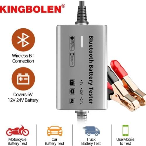 Kingbolen BM500 Wirless BT Battery Tester for 6V Motorcycle 12V Car Battery Tester 24V Truck Scanner Battery Load Tester