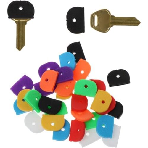 32Pcs Key Tags Label ID Silicone Coding Color Key Identifier Cover 8 Colors