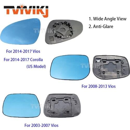 TVYVIKJ Side Rearview Mirror Blue Glass Lens For Toyota Vios Corolla 2004-2020 Wide Angle View anti glare door mirror