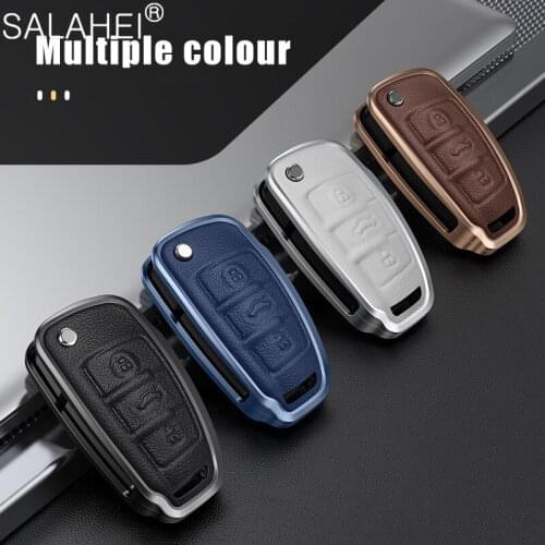For Audi C6 R8 A1 A3 RS3 Q3 A4 A5 Q5 A6 S6 A7 B6 B7 B8 8P 8V 8L TT RS Sline Car Key Cases Cover Shell Fob Keychain Accessories