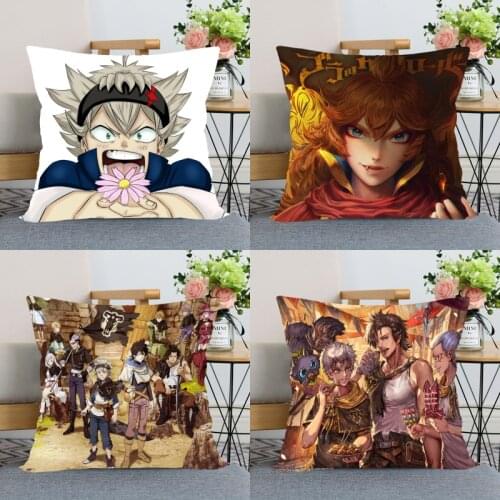 Black Clover Anime Pillowcase Bedroom Home Decorative Gift Pillow Cover Square Zipper Pillow Cases 40x40,45x45 Satin Soft 0303