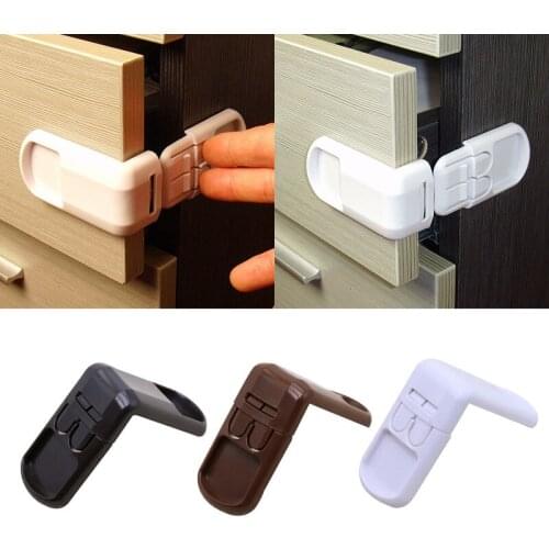 Baby Double Snap Button Multifunctional Right Angle Lock 90 Degree Lock Baby Safety Protection Children Cabinet Drawer Door Lock
