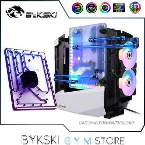 Bykski Distro Plate For Antec Striker Case, 240 Radiator Water Cooling Loop Solution, 12V/5V RGB SYNC, RGV-Antec-Striker-P