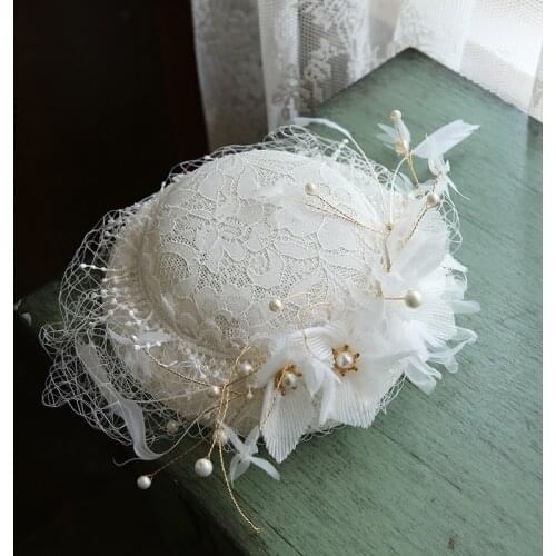 Elegant Wedding Hats And Fascinators Woman Wedding Hats For Brides Flowers Ladies Hats Headdress Womens Church Bonnet Caps