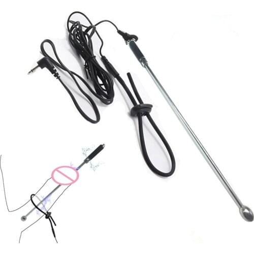 Electric Shock Stainless Steel Urethral Blockage Male Horse Eye Stick Urethra Stimulation Dilator Catheter Hollow Penis Dilator