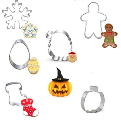 Christmas Series Card Biscuit Mold Stainless Steel Biscuit Mold Treasure Cutting Mold Food Supplement Decoration Christmas Gift