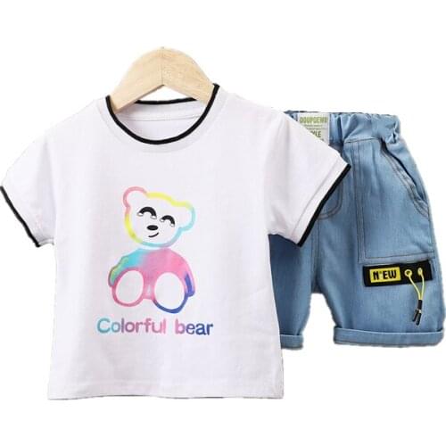New Fashion Summer Baby Girl Clothes Children Cartoon Sport T-Shirt Shorts 2Pcs/Set Toddler Casual Boys Clothing Kids Tracksuits