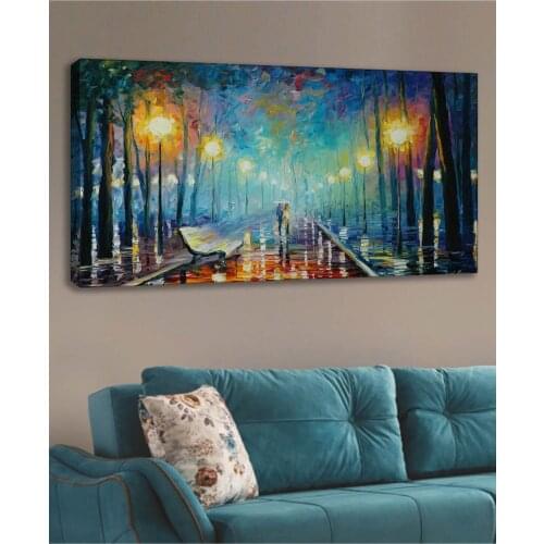 ION Canvas Table Rainy Streets Wall Decoration Fashion Table 60x120 cm