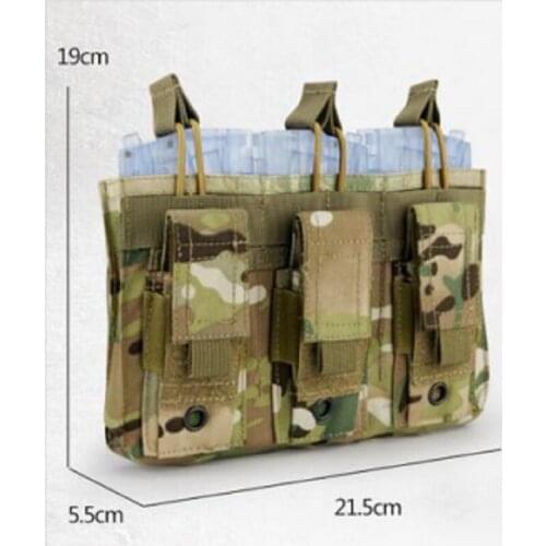WoSporT Camouflage Tactical Triple Magazine Pouch MOLLE system Magazine Ammo Clip Bags Holder Pocket