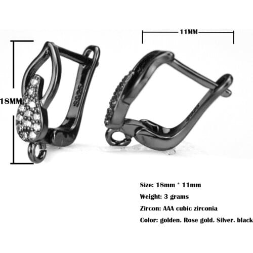 Lobster Pliers Earrings Accessories Square Cubic Zirconia Ear Clips DIY Earrings Accessories Supplies