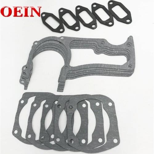 5 x Crankcase Cylinder Muffler Exhaust Gasket Set For Husqvarna 50 51 55 Chainsaw 501761802, 501 76 18-02 Replacement Parts