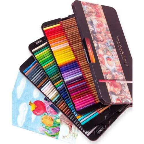 Marco Renoir 120 Colors Professional Oil Color Pencil 12/24/48/72/100/120 Art Set Drawing Sketch Colour Colored Pencils