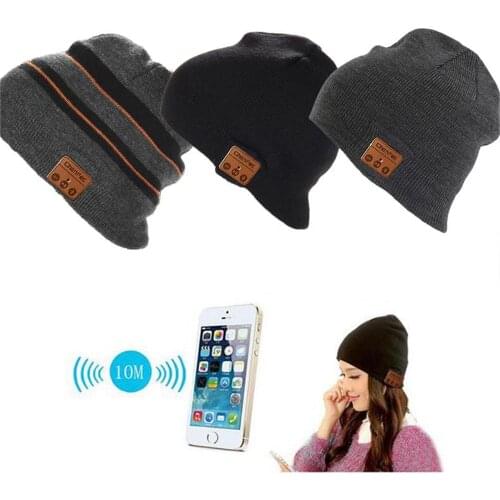 Newest Fashion Beanie Hat Wireless Bluetooth Earphone Smart Phone Headset Speaker Mic Winter Outdoor Sport Stereo Music Hat Cap