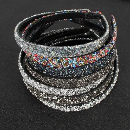 Luxury Crystal Pearl Rhinestone Headbands Fashion Women Hair Accessories Headdress Padded Hairbands Hair Bands Sparkly Hair Hoop
