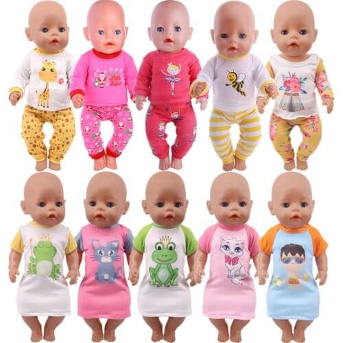 New Doll Clothes Born Baby Fit 18 inch 40-43cm Unicorn cactus dress Doll Accessories Clothes For Baby Festival Birthday G