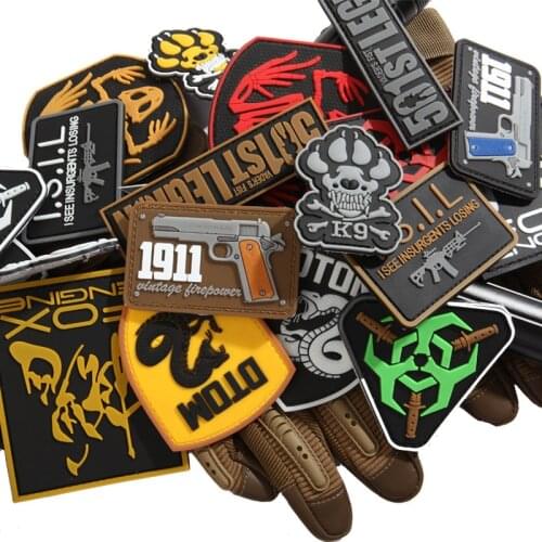 PVC Velcro Patch Applique Fabrics Decor Clothing Stripes Embroidered Sewing Applique Velcro Patches Badge DIY Apparel Accessorie