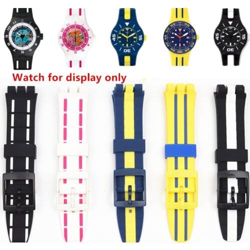 21mm Original quality watchband watch band For Swatch strap Silicone Resin for Diving Series SUUB101 SUUW101 SUUK112 SUUS102