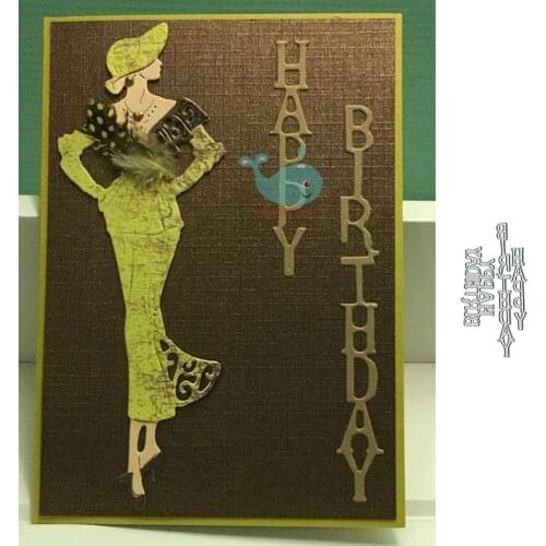 Happy birthday Metal Cutting Dies Scrapbooking Stencil for Album Paper DIY Gift Cards Decoration Embossing Mold Dies New 2019