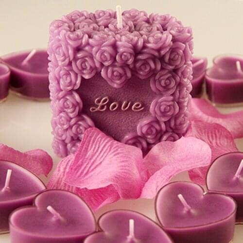 1pcs Silicone Mold Love Rose Flower Chocolate Mould 3d Soap Candle Polymer Clay Molds Crafts Diy Forms For Soap Base Tool
