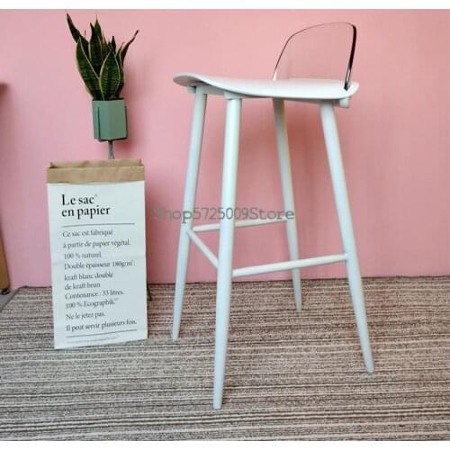 Nordic Danish Designer Bar Chair Iron Front Desk Bar Manicure Bar Stool High Chair High Bar Chair