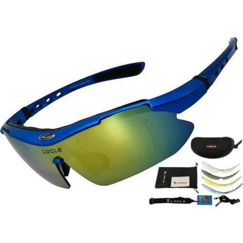 LOCLE Polarized Hiking Sunglasses Sports Glasses Myopia Cycling Bicycle Riding Eyewear UV400 Protect Camping Men Sun Glasses