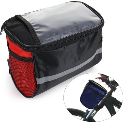 Large Capacity Bike Handlebar Bag Waterproof Polyester Front Tube Basket Bicycle Bag Pannier Reflective Cycling Equipment 1PC